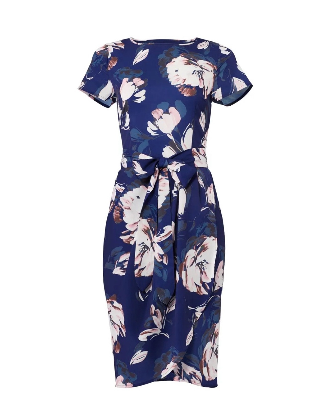 Yumi Kim Navy Floral Tie-Front Midi Dress